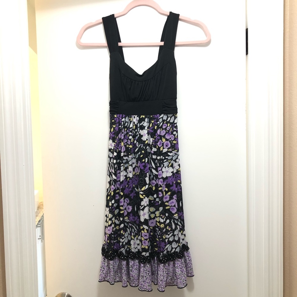 Maurices dress black with purple floral small